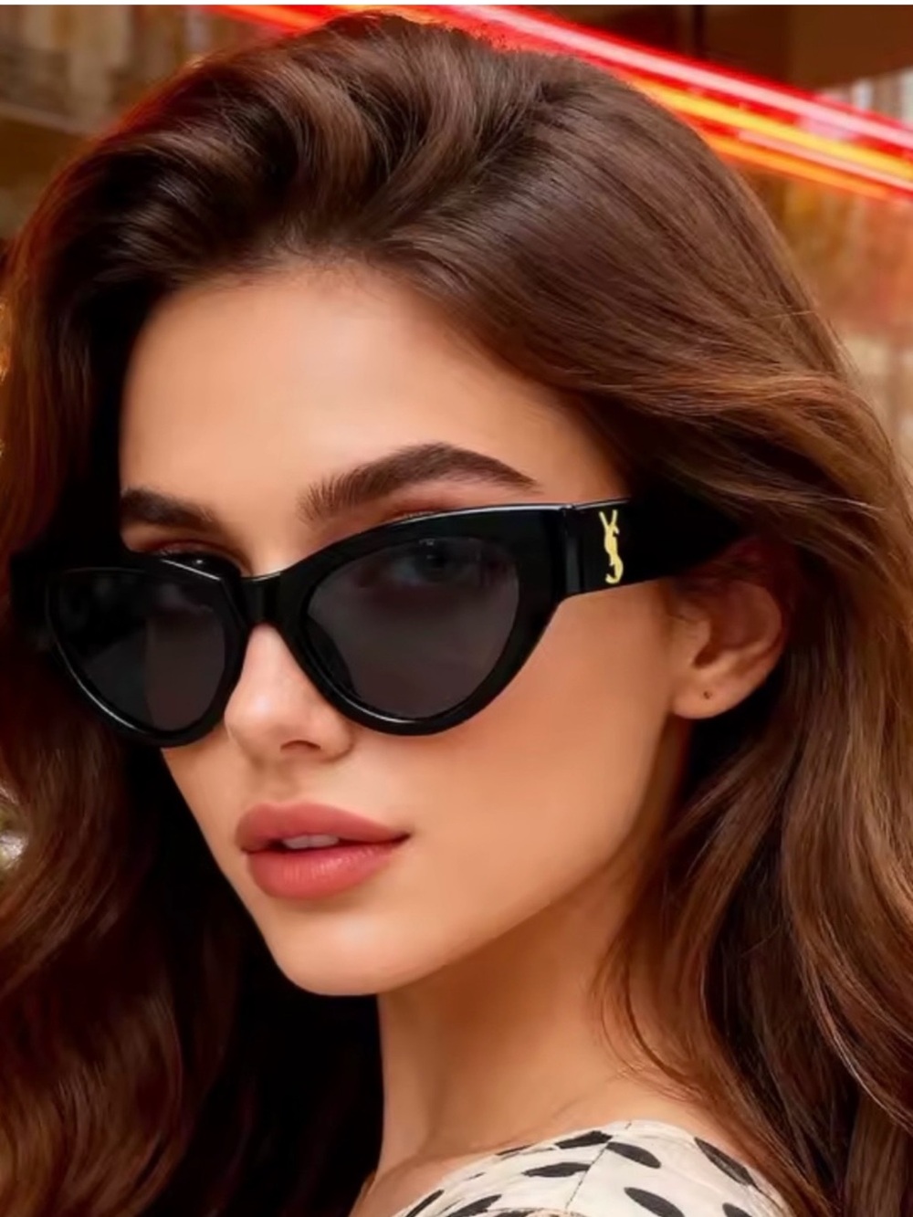 Macy's Black Cat-Eye Sunglasses with Gold Accent